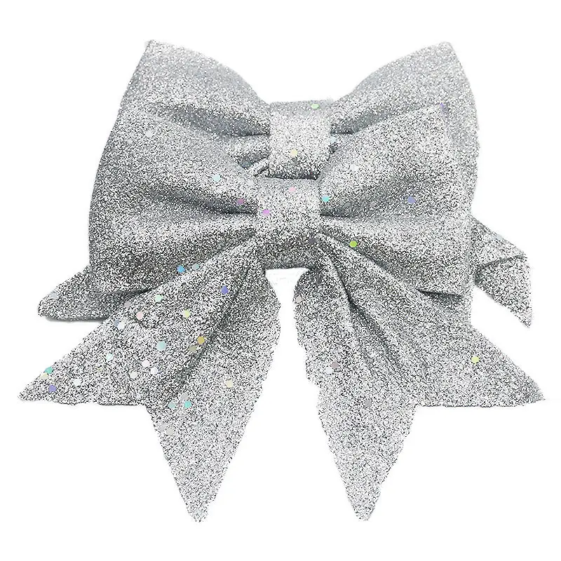 2Pcs/pack Christmas Bow Sequins Pearl Cotton Xmas Tree Decoration Gift Packaging Wall Window Decorations Photography Props DIY