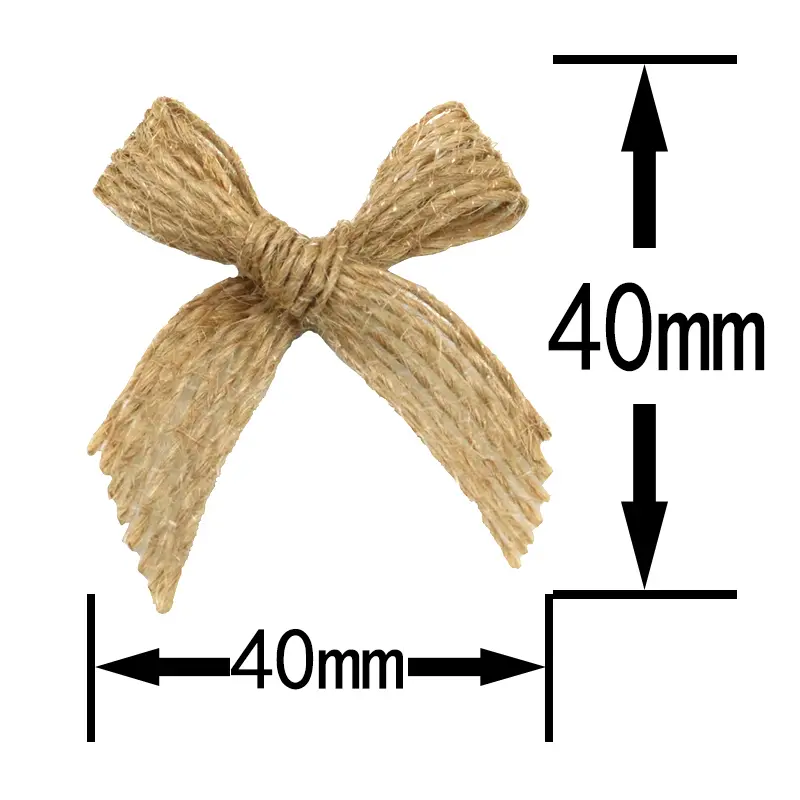 (50 Pcs/pack) 4*4cm Linen Bow Natural Linen Bows Gift Box Clothing Decoration Accessories Home Bow Tie Handmade DIY