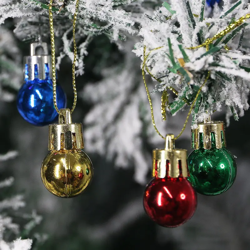 (24pcs/pack) 2cm Christmas Ball Colorful Bright Ball Christmas Tree Pendant New Year Window Display Scene Decoration Props DIY