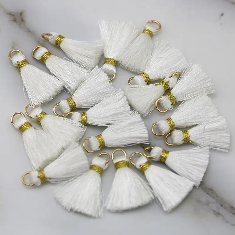 20pcs Polyester Trim Gold Hat Fringe Tassel For Sewing Curtains Accessories Purl DIY Jewelry Keychain Cellphone Straps Pendant