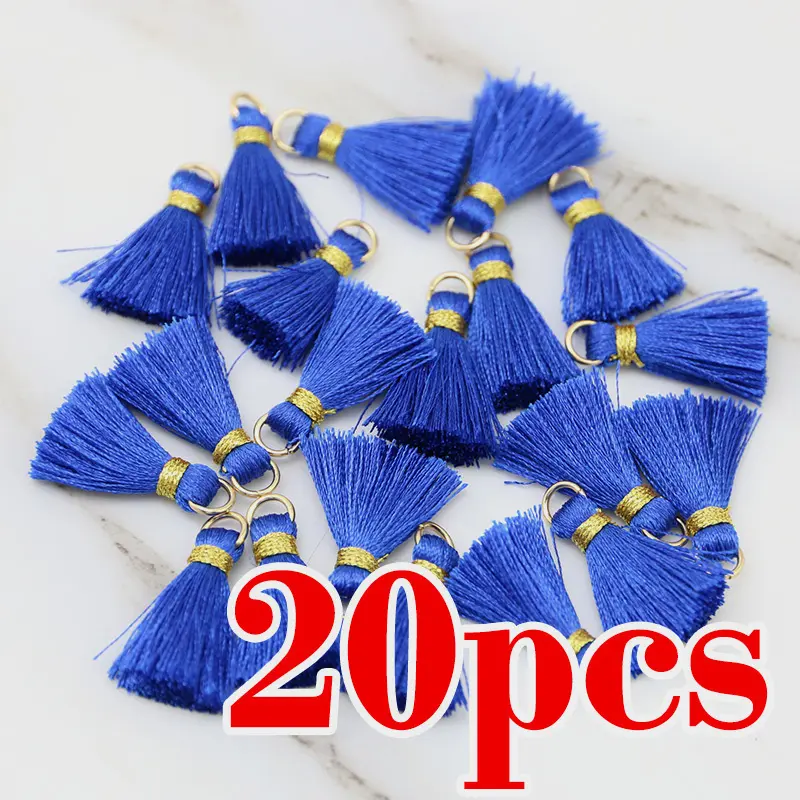 20pcs Polyester Trim Gold Hat Fringe Tassel For Sewing Curtains Accessories Purl DIY Jewelry Keychain Cellphone Straps Pendant