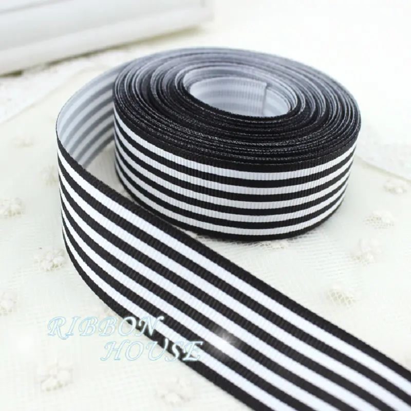 (20 yards/lot) 25mm Stripe grosgrain ribbon printed gift wrap decoration ribbons