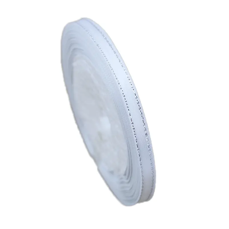 (25 yards/roll) 6mm Silver Edged satin ribbon high quality gift packaging ribbons