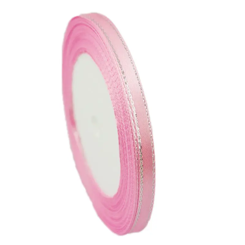 (25 yards/roll) 6mm Silver Edged satin ribbon high quality gift packaging ribbons