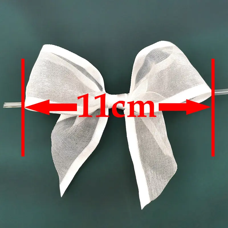(30 Pcs/pack)11cm White Wide-brimmed Organza Bow Girls Hair Clips Making Holiday Decorating Gift Boxes DIY Home Decoration