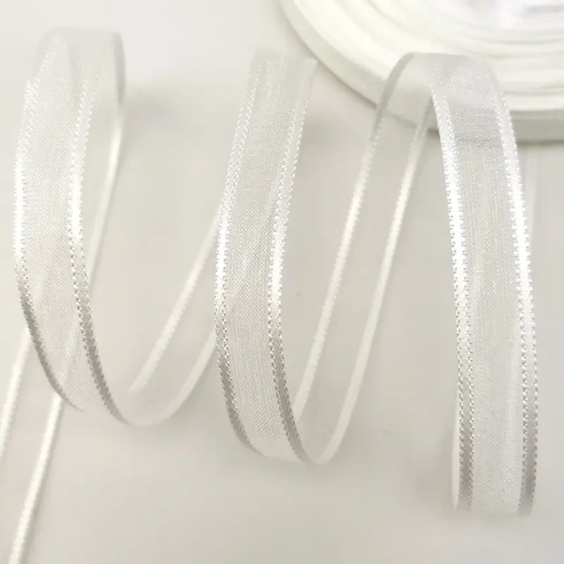 (50 Yards/roll) 3/8'' (10mm) Width Broadside Organza Ribbons Wholesale Gift Wrapping Decoration Handmade DIY Ribbon