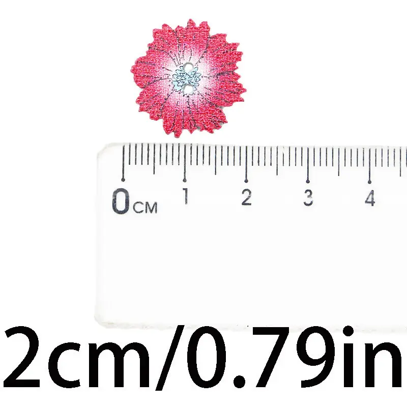 (100pcs/pack) 20mm 2-Hole Wooden Chrysanthemum Ethnic Style Button Home Sewing Accessories Festival Decoration Handmade DIY