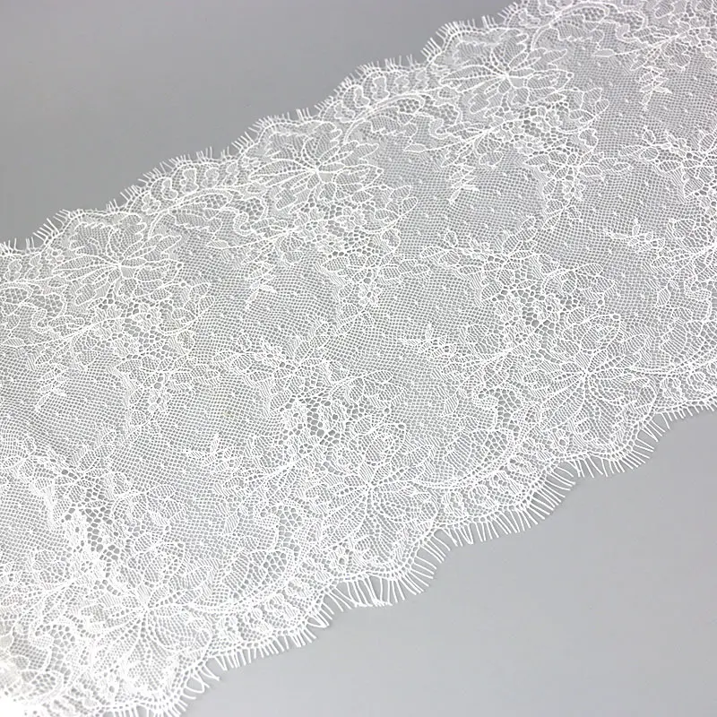 (3 meters/lot) 260mm White Eyelash Lace Ribbon Fbric Decoration Love Wedding Dress Accessories DIY handmade Ribbon
