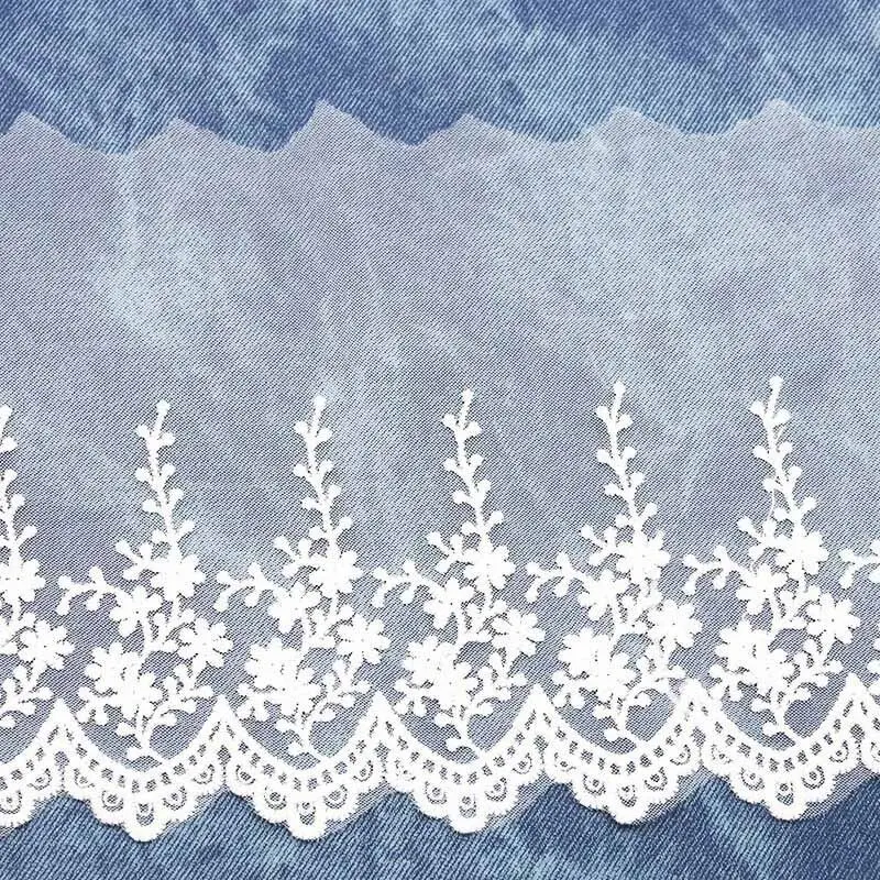 (1 Yard/pack) 155mm Embroidery Gauze Lace Fabric Ribbon Dress Accessories Lace Material Handmade Wedding Dress Handmade DIY