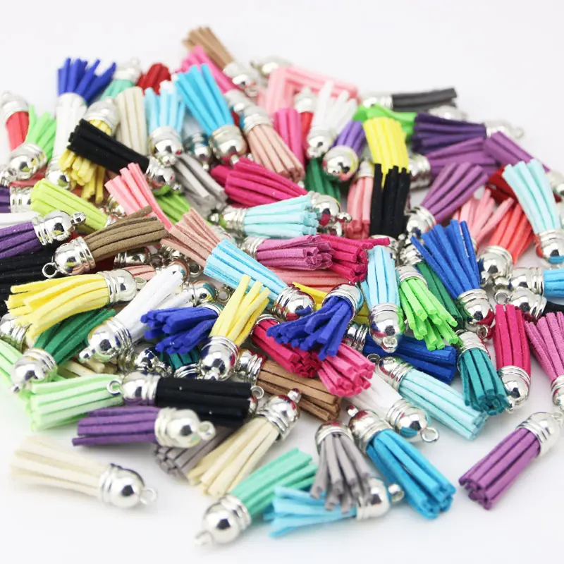(100 pieces/pack ) Tassel Vintage Leather Fringe for Purl Macrame DIY Jewelry Keychain Cellphone Straps Pendant