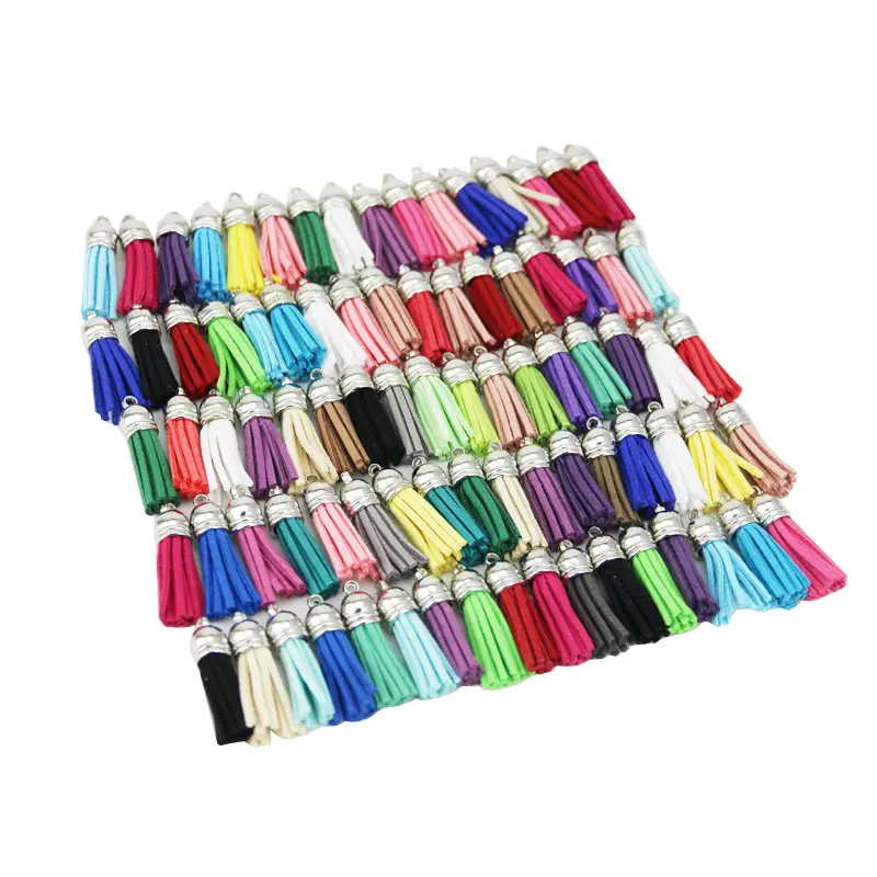 (100 pieces/pack ) Tassel Vintage Leather Fringe for Purl Macrame DIY Jewelry Keychain Cellphone Straps Pendant