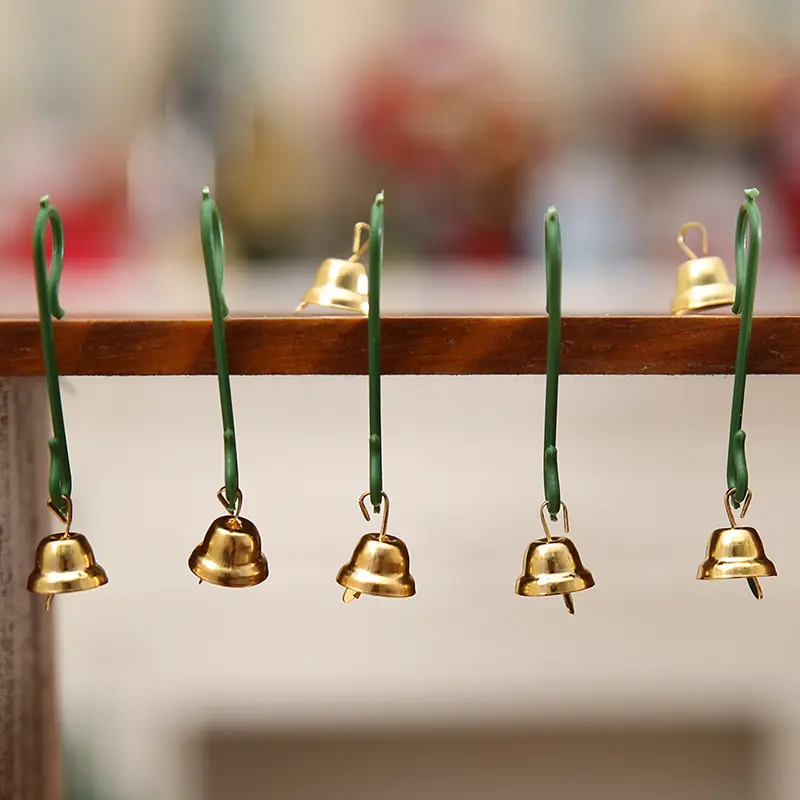 (10pcs/pack) Small Mini Jingle Bells Gold Silver Pet Hanging Metal Wedding Christmas Decoration Accessories For Crafts DIY