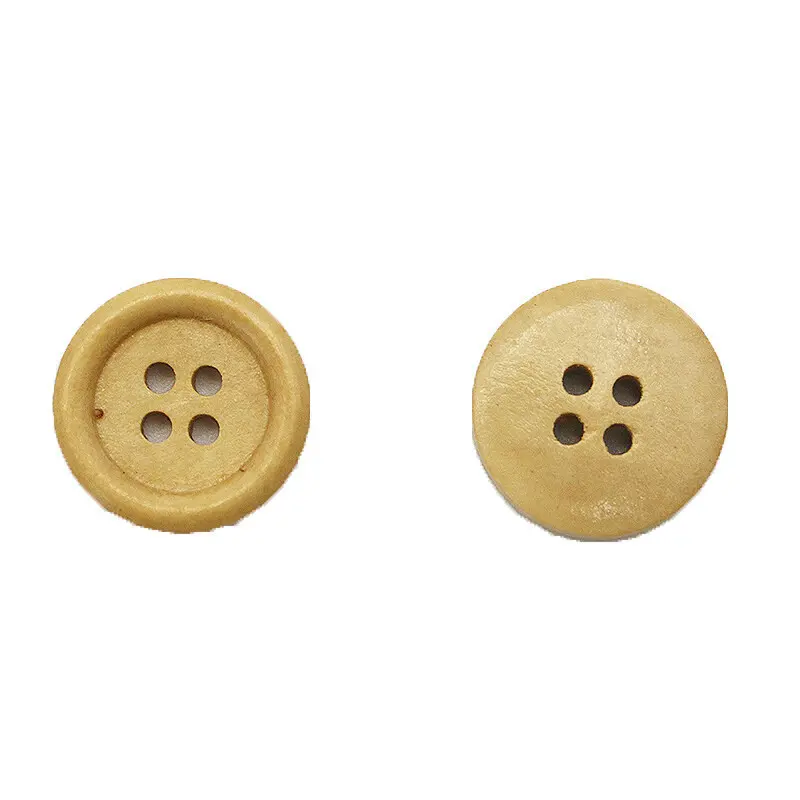 (50pcs/pack)20mm High Quality Organic 4-Holes Round Wood Buttons Eco-Friendly Custom Made Garment Decoration DIY