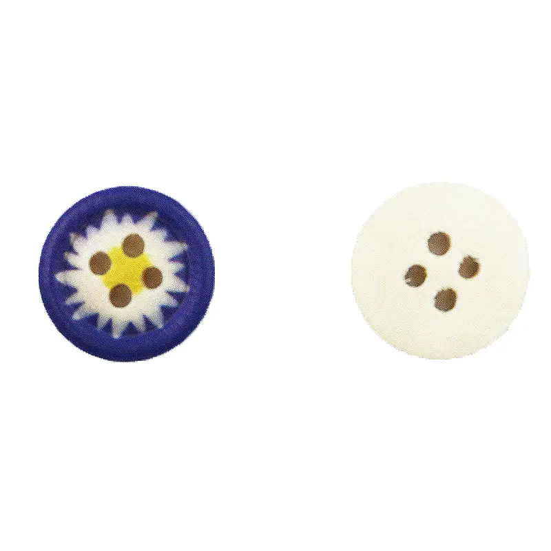 (100Pcs/pack) 15mm Multi-color Daisy Button Circular 4-hole Wooden Painted Button Party Decoration Clothing Decoration DIY