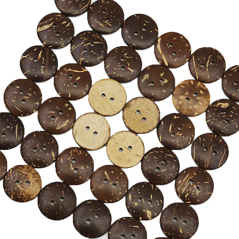 (50Pcs/pack)2cm 2-Hole Coconut Shell Pattern Circular Wooden Button Jeans Bags Use Buttons Garment Sewing Decorative DIY