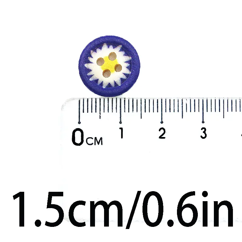 (100Pcs/pack) 15mm Multi-color Daisy Button Circular 4-hole Wooden Painted Button Party Decoration Clothing Decoration DIY