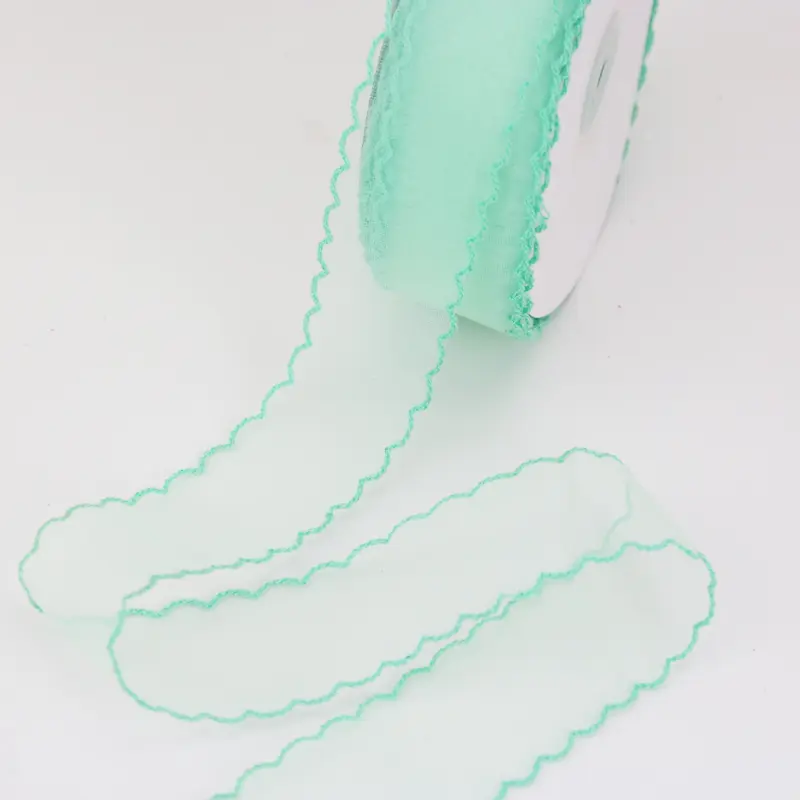 Organza Ribbon Silk Wavy 40mm Hair Bow Material Ornamental Gift Wrap Decoration Lace Ribbons