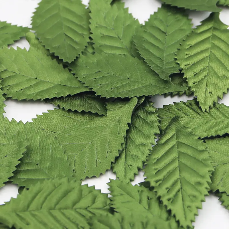 (50 Pcs/pack) 6cm Silk Screen Simulation Leaf Cloth Leaves Clothing Sewing Accessories Home Hair Accessory Vase Decoration DIY