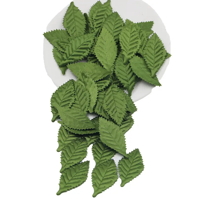 (50 Pcs/pack) 6cm Silk Screen Simulation Leaf Cloth Leaves Clothing Sewing Accessories Home Hair Accessory Vase Decoration DIY