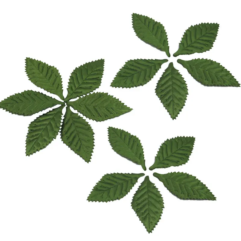(50 Pcs/pack) 6cm Silk Screen Simulation Leaf Cloth Leaves Clothing Sewing Accessories Home Hair Accessory Vase Decoration DIY