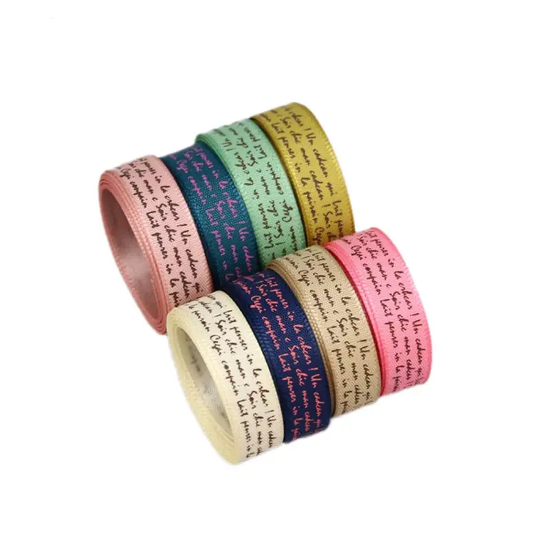 (25 yards/lot)10mm 3/8"printed satin ribbon colored romantic ribbon gift wrap ribbons