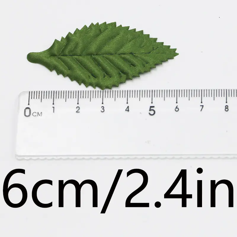 (50 Pcs/pack) 6cm Silk Screen Simulation Leaf Cloth Leaves Clothing Sewing Accessories Home Hair Accessory Vase Decoration DIY