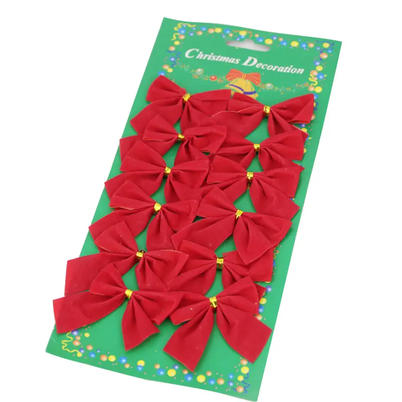12PCS  5cm-6cm(appr) Bow Christmas Decorations Christmas Tree New Year Holiday Party Decoration