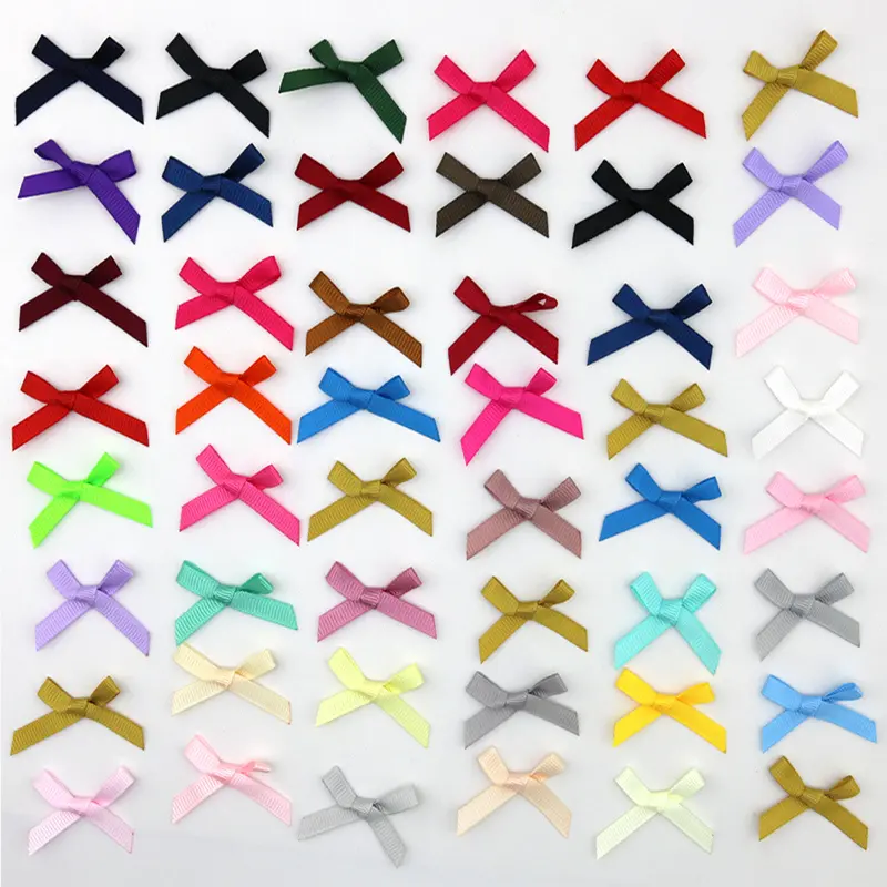 （50pcs/pack）4x4cm Mixed Color Grosgrain Ribbon Bow Gift Box Hair Decorations Home Clothing Packaging Decoration Christmas Bows