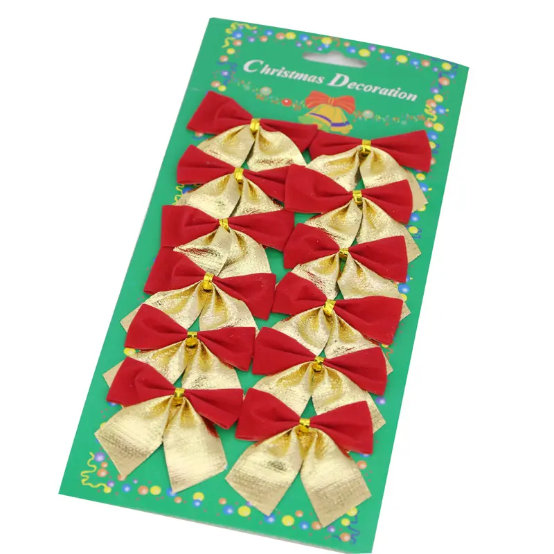 12PCS  5cm-6cm(appr) Bow Christmas Decorations Christmas Tree New Year Holiday Party Decoration