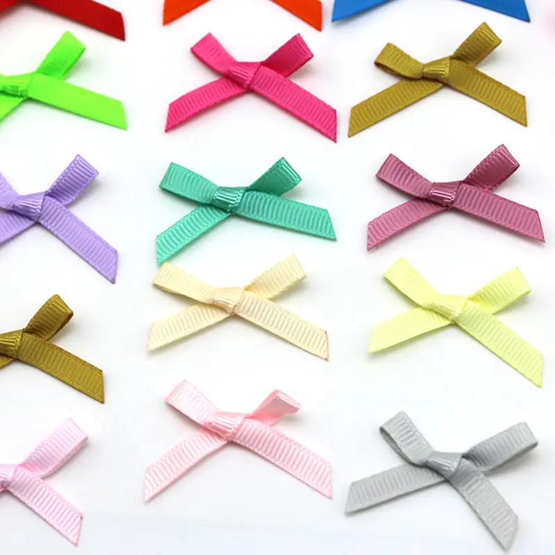 （50pcs/pack）4x4cm Mixed Color Grosgrain Ribbon Bow Gift Box Hair Decorations Home Clothing Packaging Decoration Christmas Bows