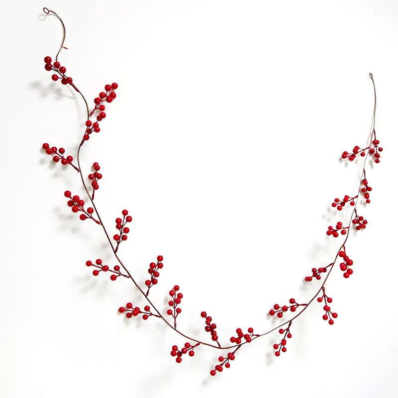 (1 Pcs/pack) Red Christmas Cherry Pendant 1.9m Long Wedding Decoration Holiday DIY Decoration Gift Package Decoration