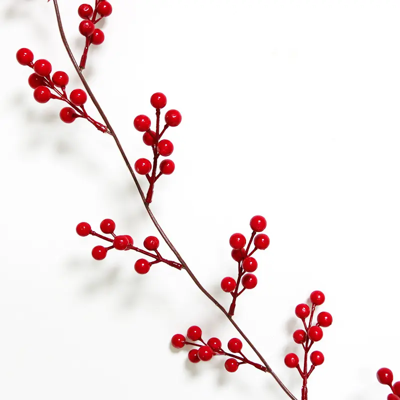 (1 Pcs/pack) Red Christmas Cherry Pendant 1.9m Long Wedding Decoration Holiday DIY Decoration Gift Package Decoration