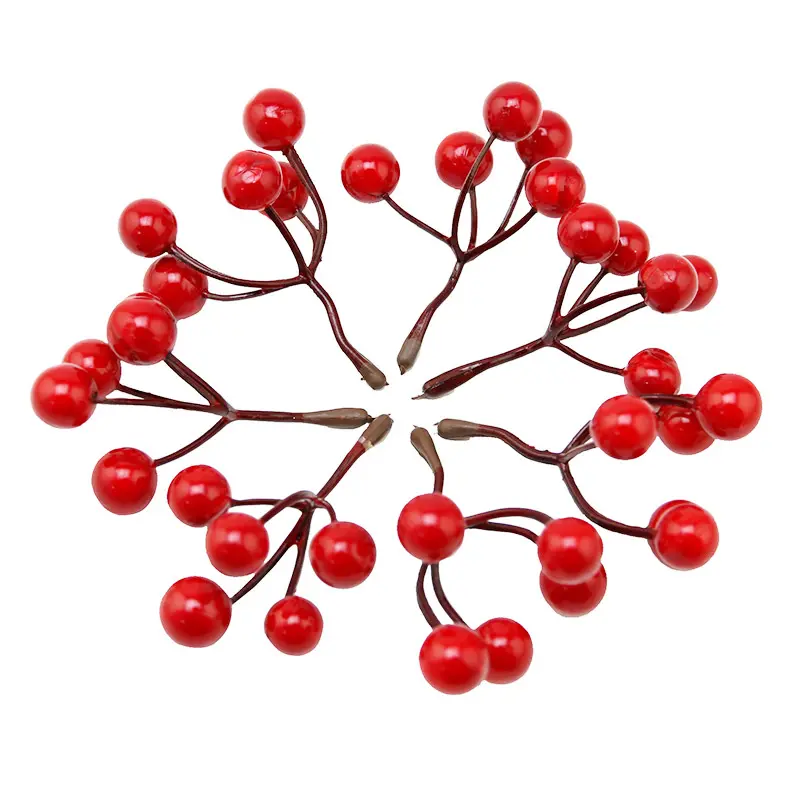(20pcs/pack)7.5cm Size Red Berry Cherry Christmas Tree Pendant For Wedding Box Decoration Party Arrangement