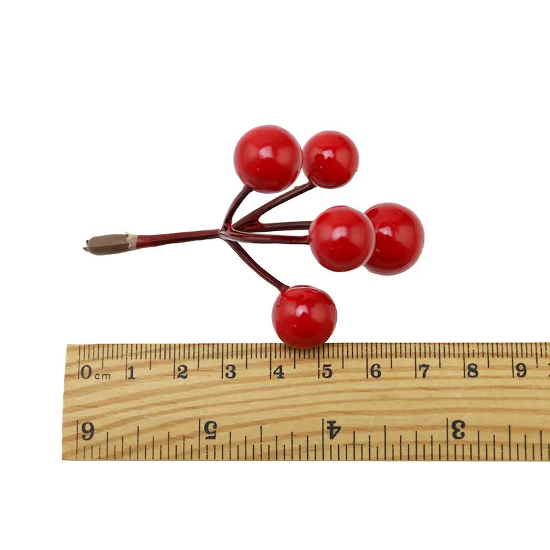 (20pcs/pack)7.5cm Size Red Berry Cherry Christmas Tree Pendant For Wedding Box Decoration Party Arrangement