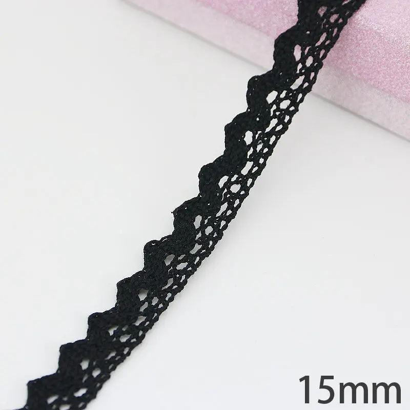 (5 meters/roll) black cotton embroidery bud silk screen ribbon fabric decoration DIY decorative sewing handmade craft materials