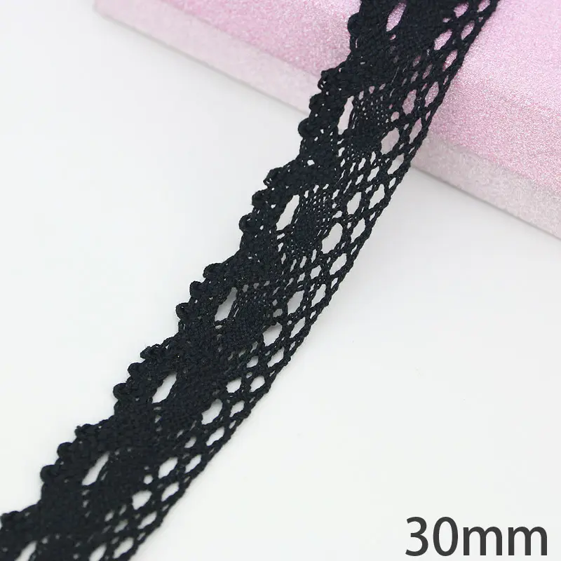 (5 meters/roll) black cotton embroidery bud silk screen ribbon fabric decoration DIY decorative sewing handmade craft materials