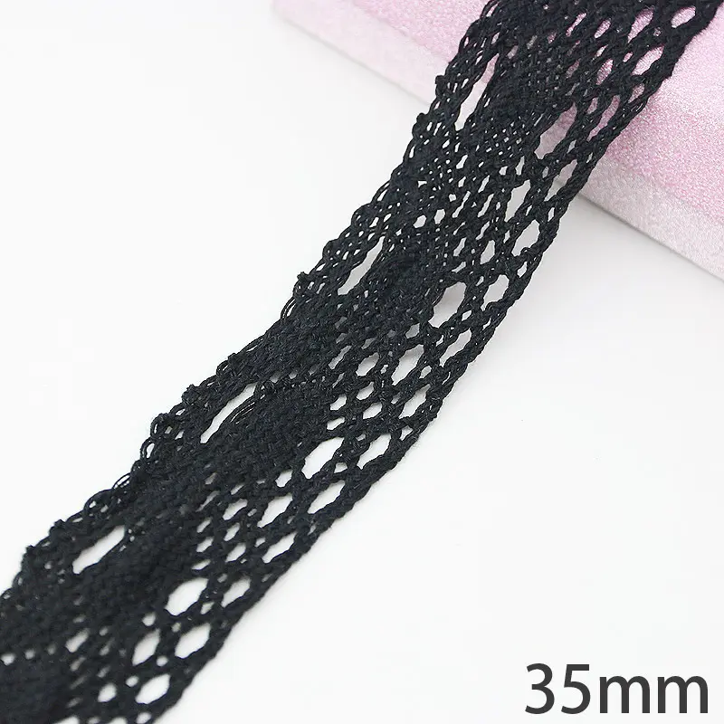 (5 meters/roll) black cotton embroidery bud silk screen ribbon fabric decoration DIY decorative sewing handmade craft materials