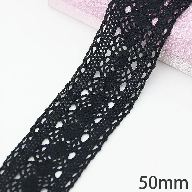 (5 meters/roll) black cotton embroidery bud silk screen ribbon fabric decoration DIY decorative sewing handmade craft materials