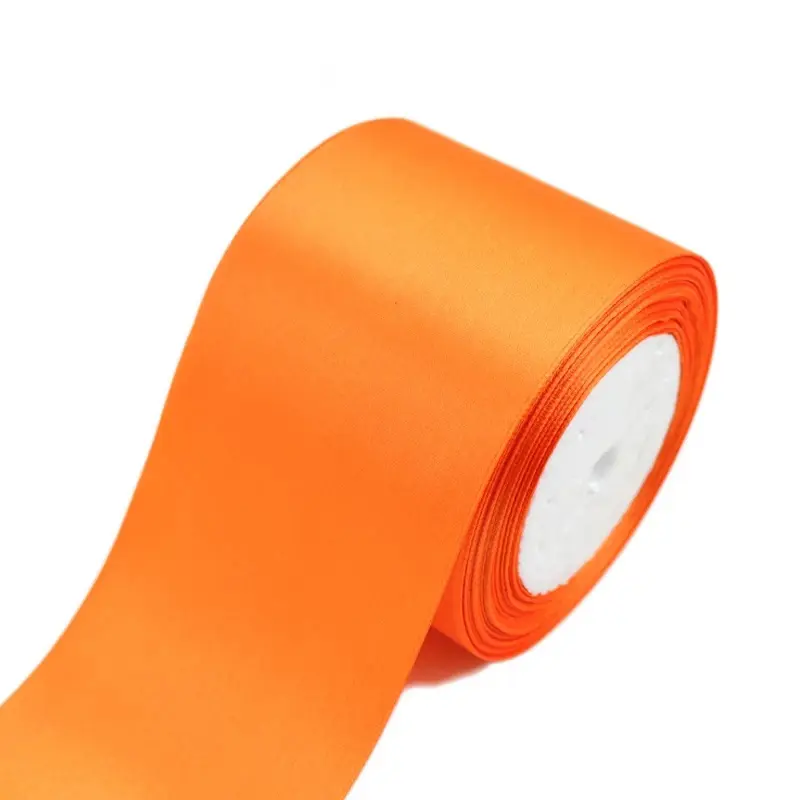 orange Single Face Satin Ribbon Wholesale Gift Wrapping Christmas ribbons