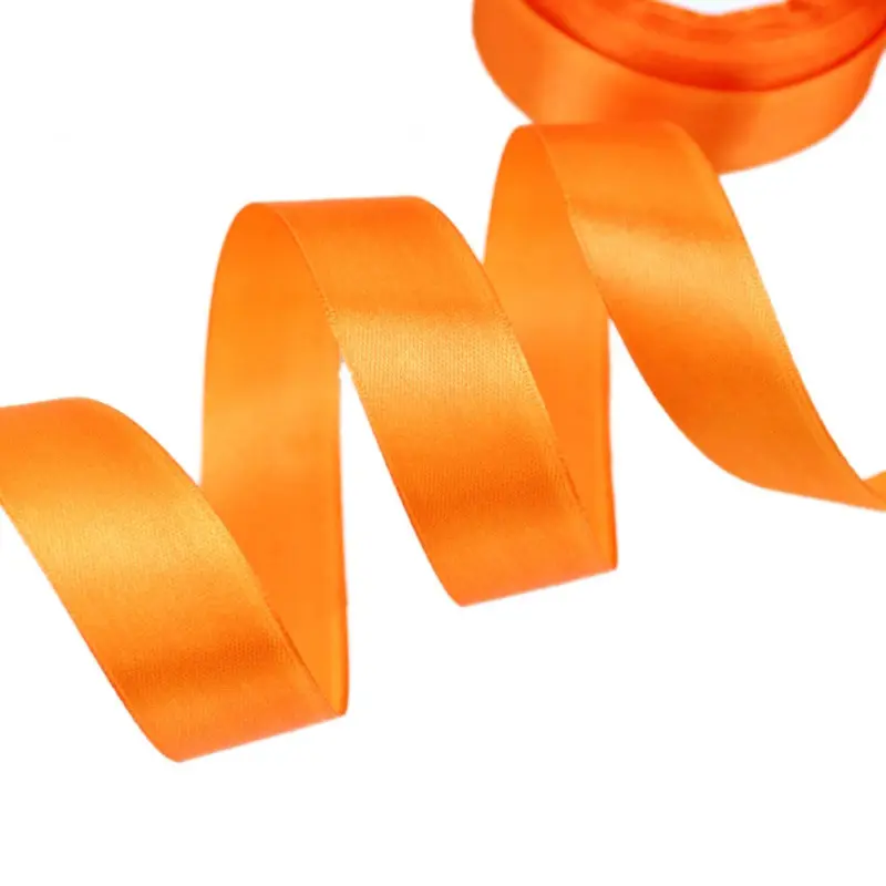 orange Single Face Satin Ribbon Wholesale Gift Wrapping Christmas ribbons