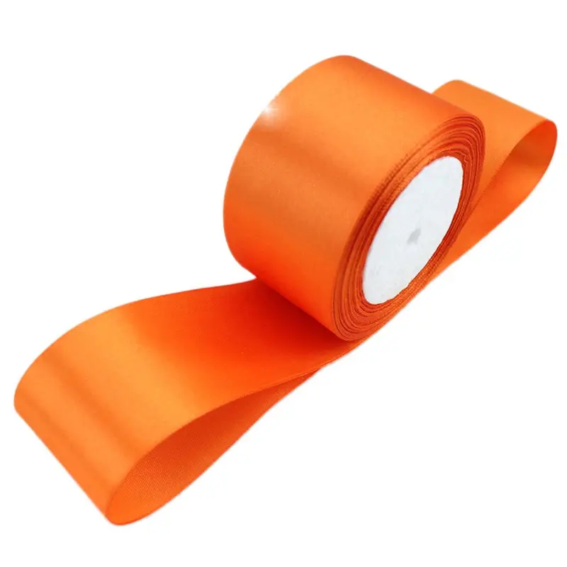 orange Single Face Satin Ribbon Wholesale Gift Wrapping Christmas ribbons