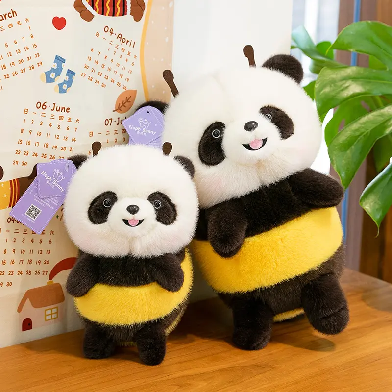 New Product Creative Funny Little Bee Panda Plush Toy Sleep Soothing Doll Male and Female Birthday Gifts