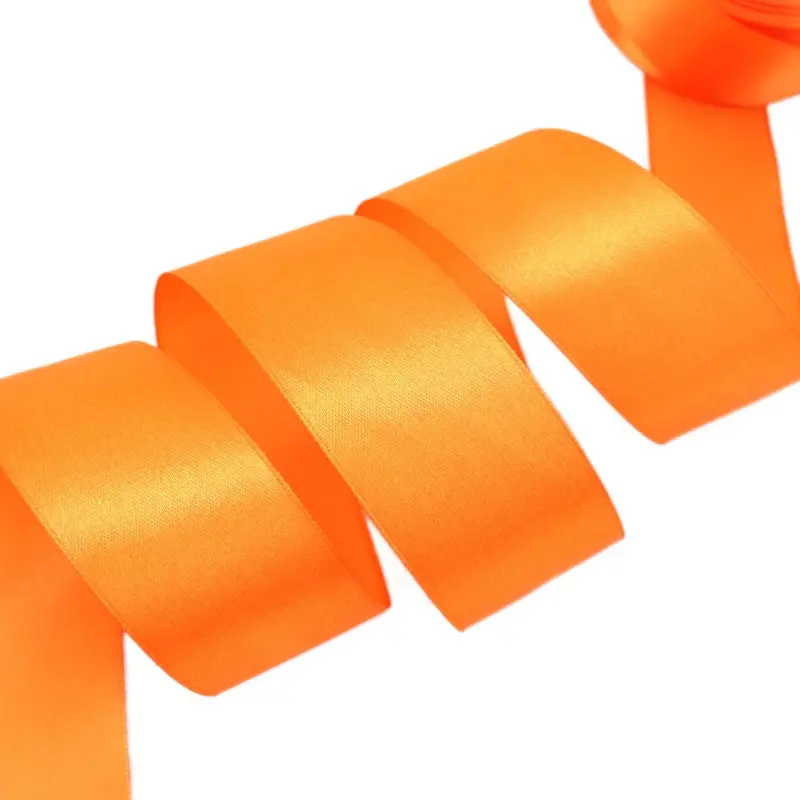 orange Single Face Satin Ribbon Wholesale Gift Wrapping Christmas ribbons