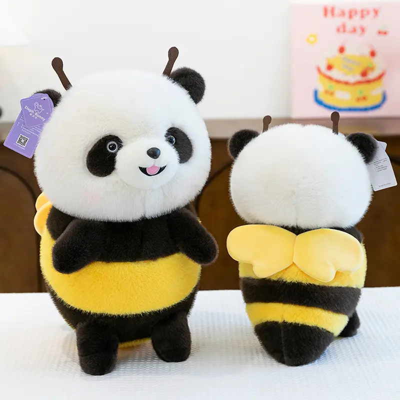 New Product Creative Funny Little Bee Panda Plush Toy Sleep Soothing Doll Male and Female Birthday Gifts
