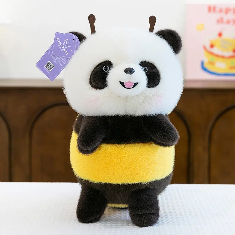 New Product Creative Funny Little Bee Panda Plush Toy Sleep Soothing Doll Male and Female Birthday Gifts