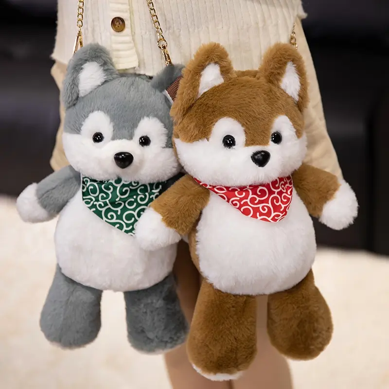 Fun Cute Animal Capybara Plush Doll Backpack Panda Raccoon Wolf Bear Frog Penguin Elephant Plush Backpack Soft Gift For Child