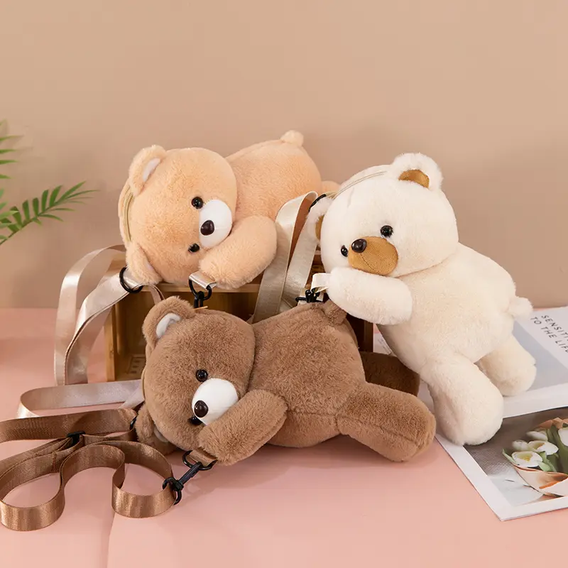Fun Cute Animal Capybara Plush Doll Backpack Panda Raccoon Wolf Bear Frog Penguin Elephant Plush Backpack Soft Gift For Child