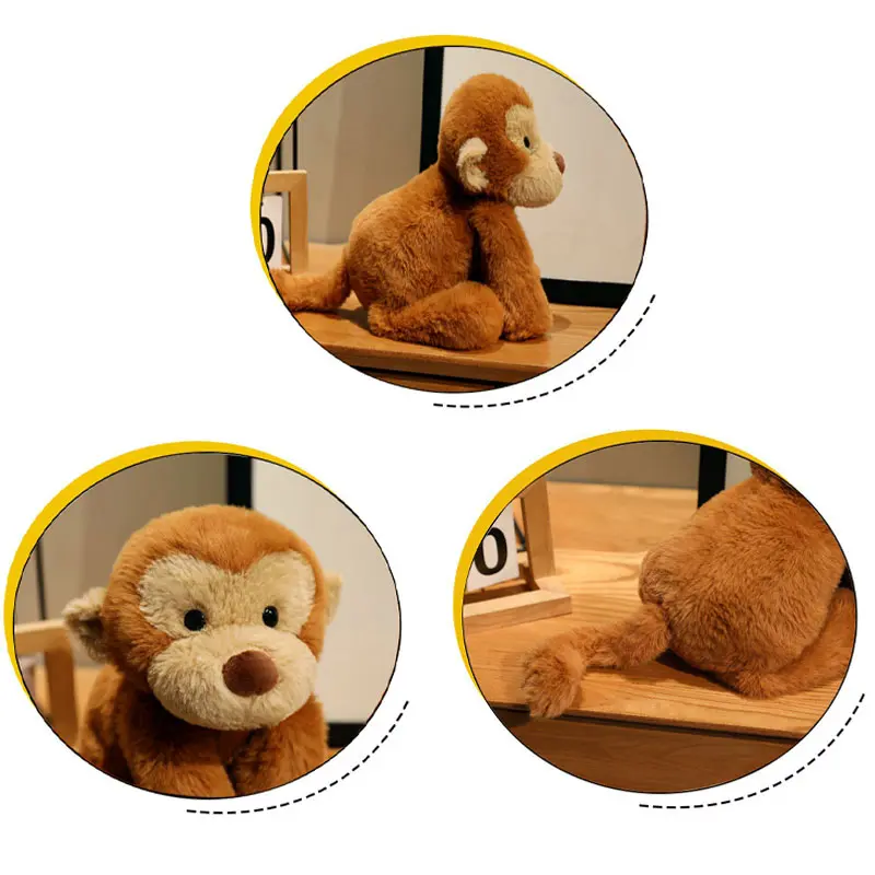 40cm Cartoon Plush Doll Realistic Monkey Stuffed Animals Toy Kawaii Macaque Doll Desktop Ornament Birthday Gifts Home Decoration
