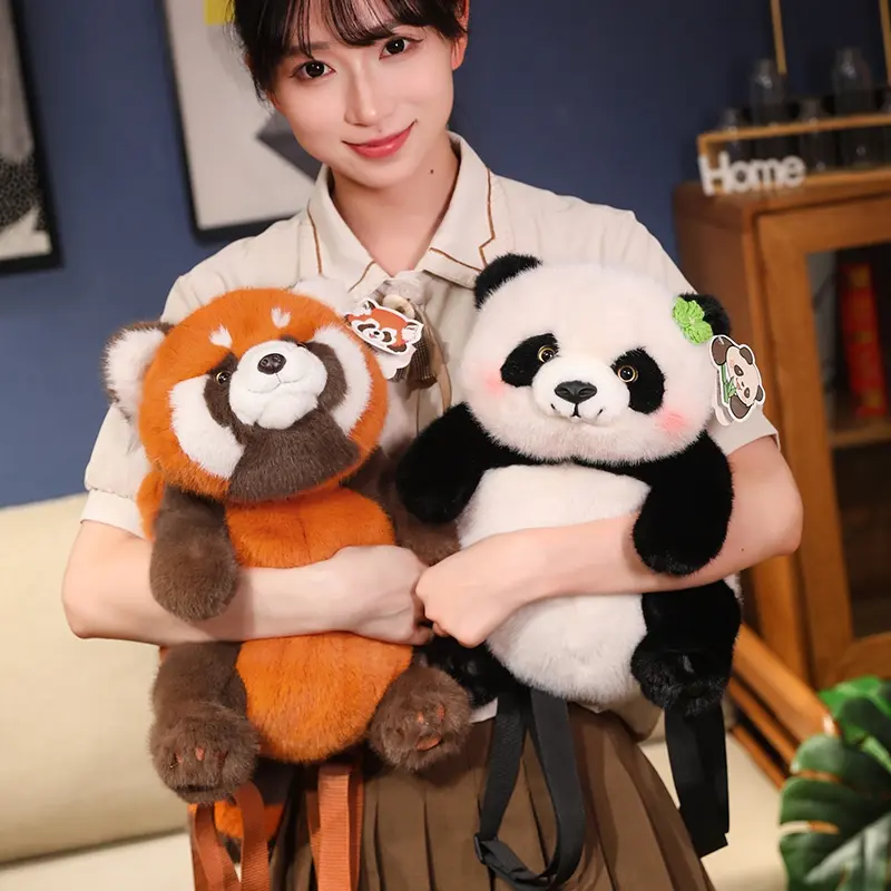 Fun Cute Animal Capybara Plush Doll Backpack Panda Raccoon Wolf Bear Frog Penguin Elephant Plush Backpack Soft Gift For Child
