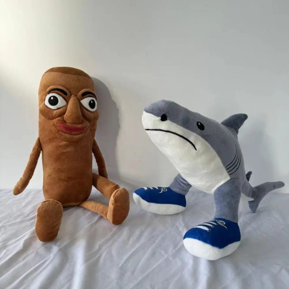 Tung Tung Sahur Plush Toy Tralalero Tralala Shark Plush Doll Cute Plush Sharks Wear Blue Shoes Stuffed Pillow Toy Holiday Gifts